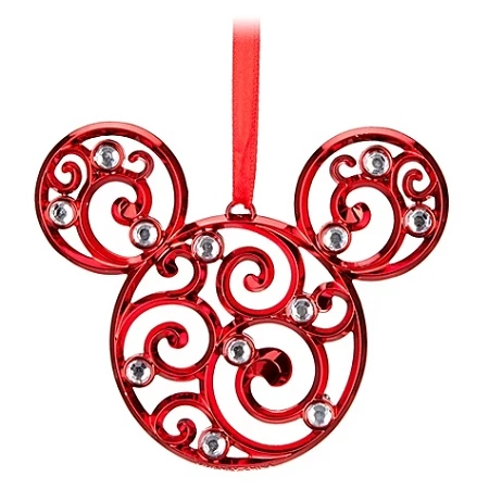 Cheapest ???? Disney ❄ Christmas Ornament - Bohemian Filigree Mickey Mouse - Red ⭐