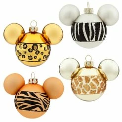 Best Sale ???? Disney ???? Christmas Ornament Set - Mickey Animal Print - Set Of 4 ????