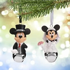 Outlet ???? Disney ???? Christmas Ornament Set - Mickey And Minnie Wedding Bells ⭐