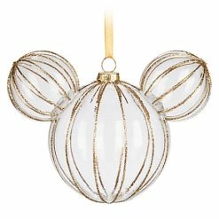 Promo ???? Disney Mickey Ears Ornament - Mickey Mouse Icon - Golden Rib ????