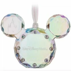 Outlet ???? Disney ???? Christmas Ornament - Crystal Mickey Icon - Faceted ????