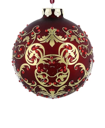 Brand new ???? Disney ???? Christmas Ornament - Mickey Icon - Victorian Filigree - Red ????