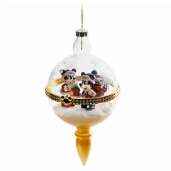 Coupon ???? Disney ???? Christmas Ornament - Santa Mickey & Minnie Mouse Glass Droplet ⌛