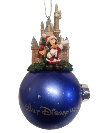 Outlet ???? Disney ???? Christmas Ornament - Cinderella Castle And Santa Mickey Mouse ????