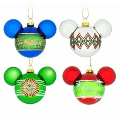 Deals ???? Disney ???? Christmas Ornament Set - Mickey Icons And Snowflakes - Set Of 4 ????