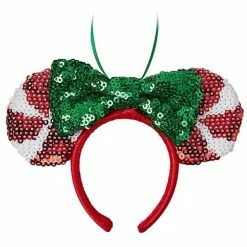 New ???? Disney Ear Headband Ornament - Minnie Mouse Peppermint Twist ????