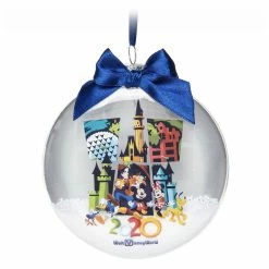 Discount ???? Disney Glass Disk Snow Globe Ornament - 2020 Mickey Mouse & Friends ????