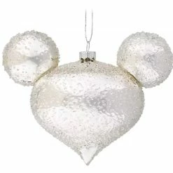 Promo ???? Disney Mickey Ears Icon Ornament - Mickey Mouse Icon - Silver Ice ????