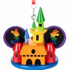 Budget ???? Disney Ear Hat Ornament - Rainbow Castle - Mickey And Minnie ????
