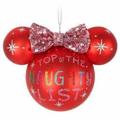 Outlet ???? Disney Mickey Ears Icon Ornament - Minnie Mouse - Naughty List ????
