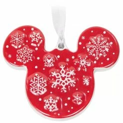 Brand new ???? Disney Disc Ornament - Mickey Icon Snowflake - Ceramic ????
